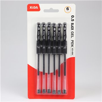 6Pcs Black Gel Pen