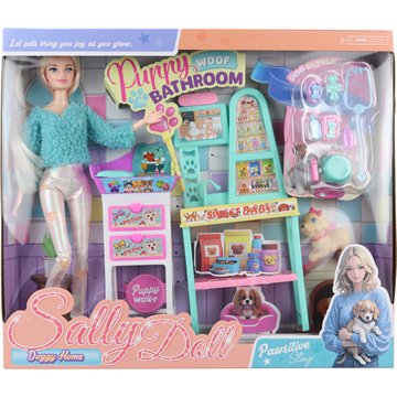 Sally Doll Puppy Bathroom Set 33X38cm
