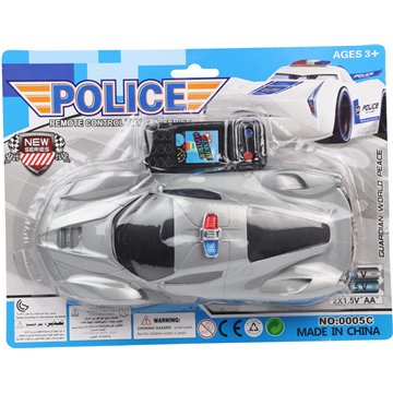 Wired Remote Control Police Car With Alarm 19X24cm