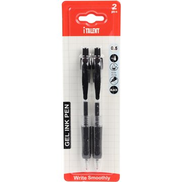 2Pcs Black Gel Ink Pen