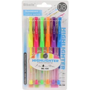 6Pcs Colored Highlighter Pen