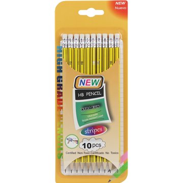 10Pcs Yellow HB Pencils
