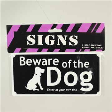 Beware of the Dog Sign 10X20cm
