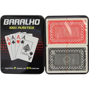 Plastic Playing Cards Tin Set-2 × 54 Cards 10X13cm