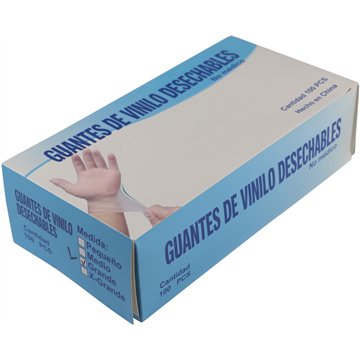 100pc Disposable Vinyl Gloves-L