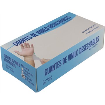100pc Disposable Vinyl Gloves-XL