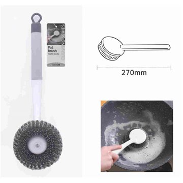 Stainless Steel Scourer With Long Handle
