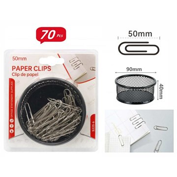 70Pcs 50mm Paper Clips with Storage Box