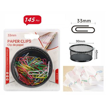 145Pcs 33mm Color Paper Clips with Storage Box