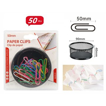 145Pcs 50mm Color Paper Clips with Storage Box