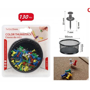 130Pcs Color Push Pins with Storage Box
