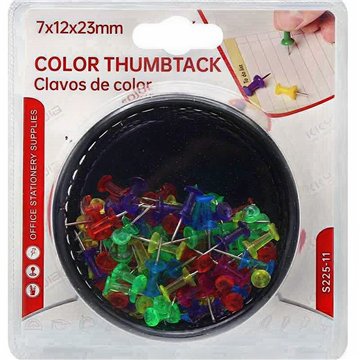 130Pcs Transparent Color Push Pins with Storage Box