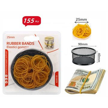155Pcs 28mm Rubber Bands with Storage Box