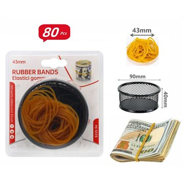 80Pcs 38mm Rubber Bands with Storage Box