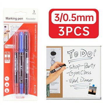 3Pcs Dual Tip Whiteboard Markers