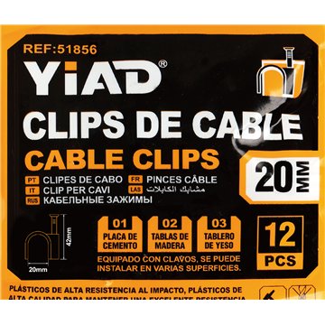 12Pcs 20mm Cable Nail Clips