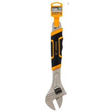 12"Adjustable Wrench with Rubber Handle