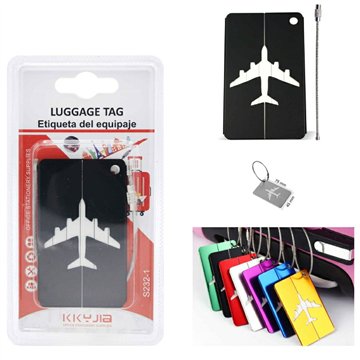Aluminum Luggage Tag with Steel Loop