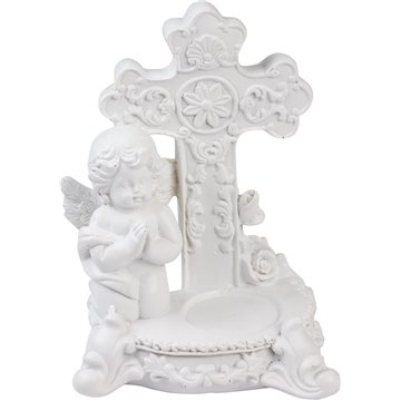 Angel Cross Candle Holder  13CM
