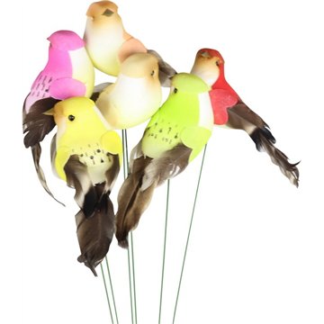 Artificial Feather Bird Garden Stakes Small 40CM