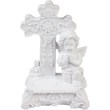 Angel Cross Candle Holder  13CM