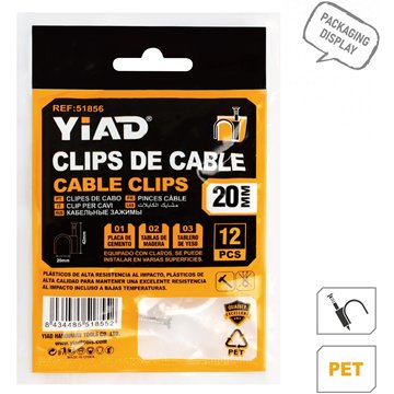 12Pcs 20mm Cable Nail Clips