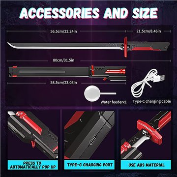 Mist Spray Light-Up Sword Toy with Sound 80CM