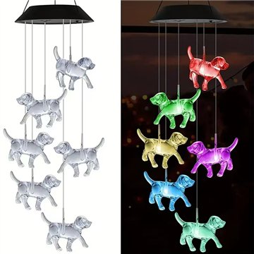 Solar Dog Wind Chime Light  80CM