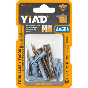 4×50mm Screws & Wall Plugs Set(12)