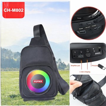 Multifunctional Crossbody Bag with Bluetooth Speaker, RGB Light 18*31CM