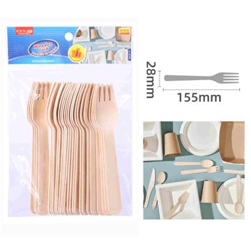 25Pcs Disposable Wooden Fork(12)