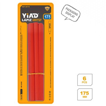 6PCS Carpenter Pencils 175mm(12)