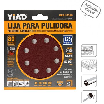 5Pcs 80 Grit Sanding Disc 125mm(12)