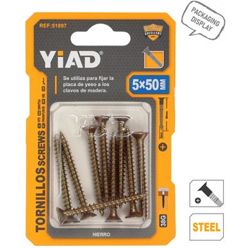 5 x 50mm Chipboard Screws(12)