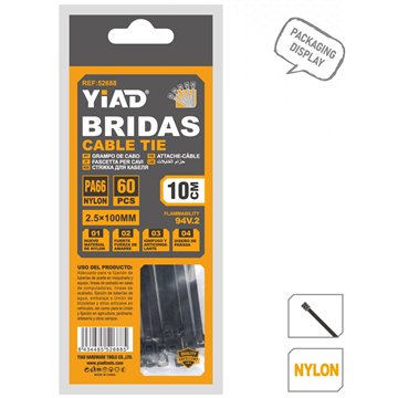 2.5*100mm Cable Ties 60pc(12)