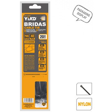 3.6*200mm Cable Ties 40pc(12)