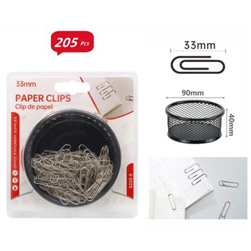 205Pcs 33mm Paper Clips with Storage Box(12)