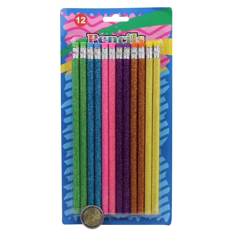 GLITTER PENCILS 12PK