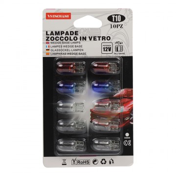 10PC T10 12V WEDGE BASE LAMPS