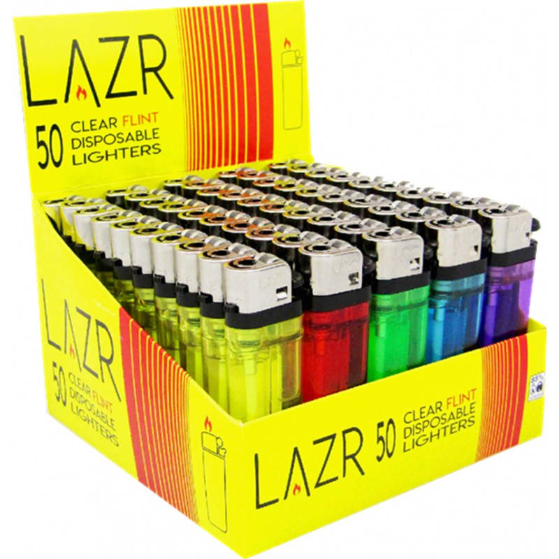 Lazr Clear Flint Disposable Lighters (50)