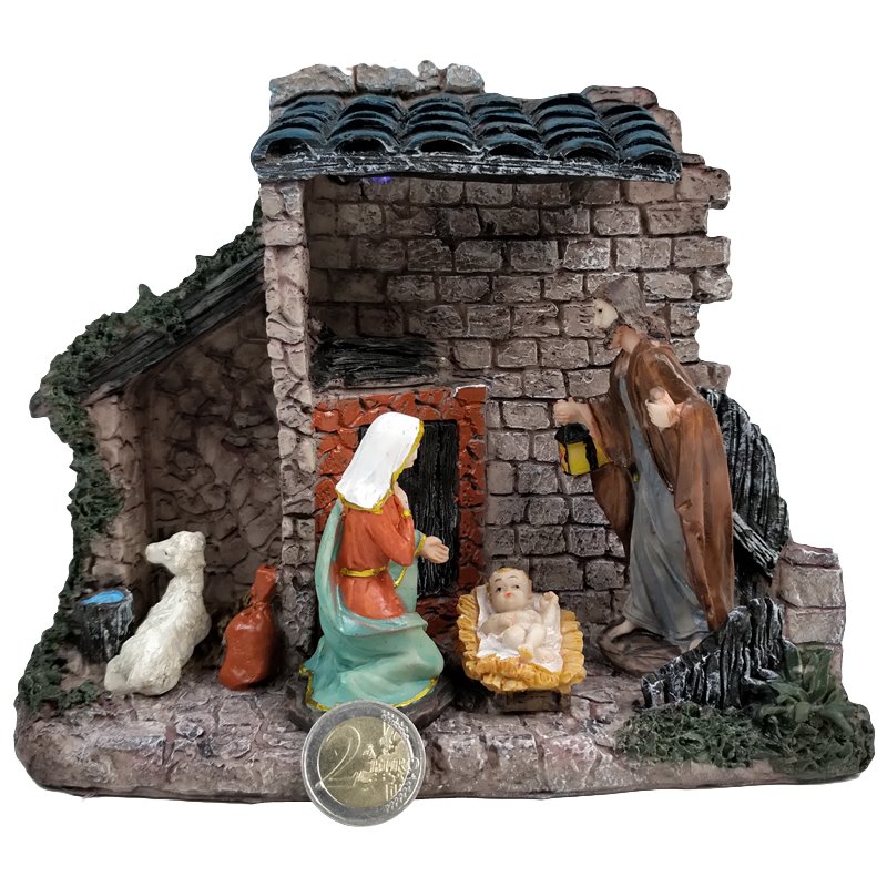 Resin Light Up Nativity Set 20X17cm