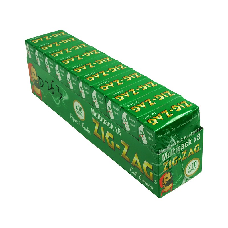 Zig Zag *8 Pack* Green Regular (10's) Zig Zag *8 Pack* Green Regular (10's)