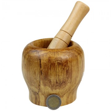 WOODEN MORTAR AND PESTLE