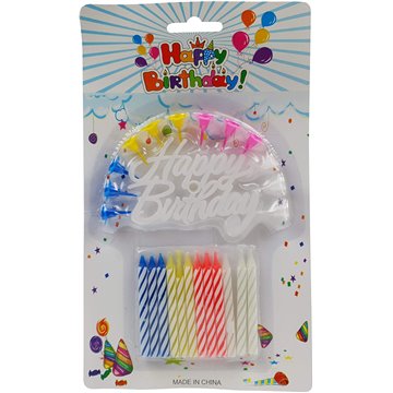 Candle Set With Holders & Birthday Sign (24)