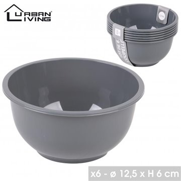 PLASTIK - GREY - CUPS X6 450ML