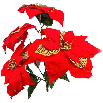 5Head Poinsettia With Gold (4)
