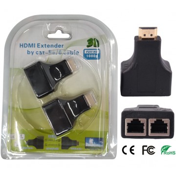 HDMI EXTENDER BY CAT-5E/6...