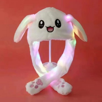  Light Up Plush Rabbit Hat with Moving Ears 