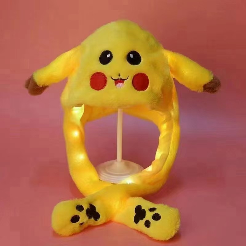 Light Up Plush Pikachu Hat with Moving Ears